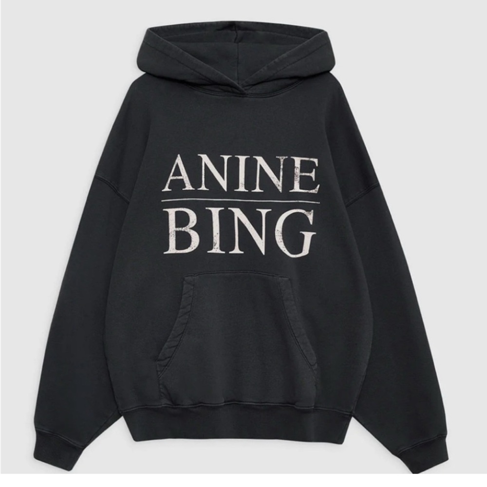 Anine Bing Harvey Serif Sweatshirt in Black - NWT